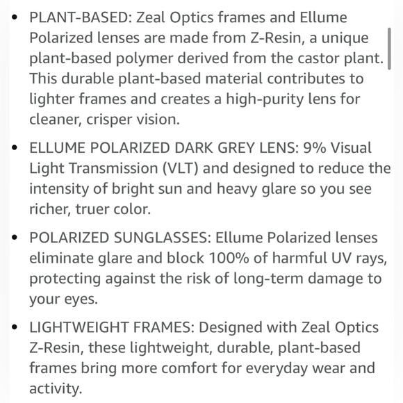 🕶️ Zeal Optics Crowley | Plant-Based Polarized Sunglasses Unisex🕶️ 🆕 - Picture 7 of 16